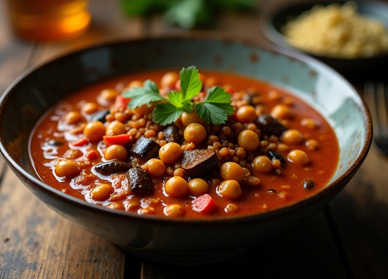 חצילים עם קטניות