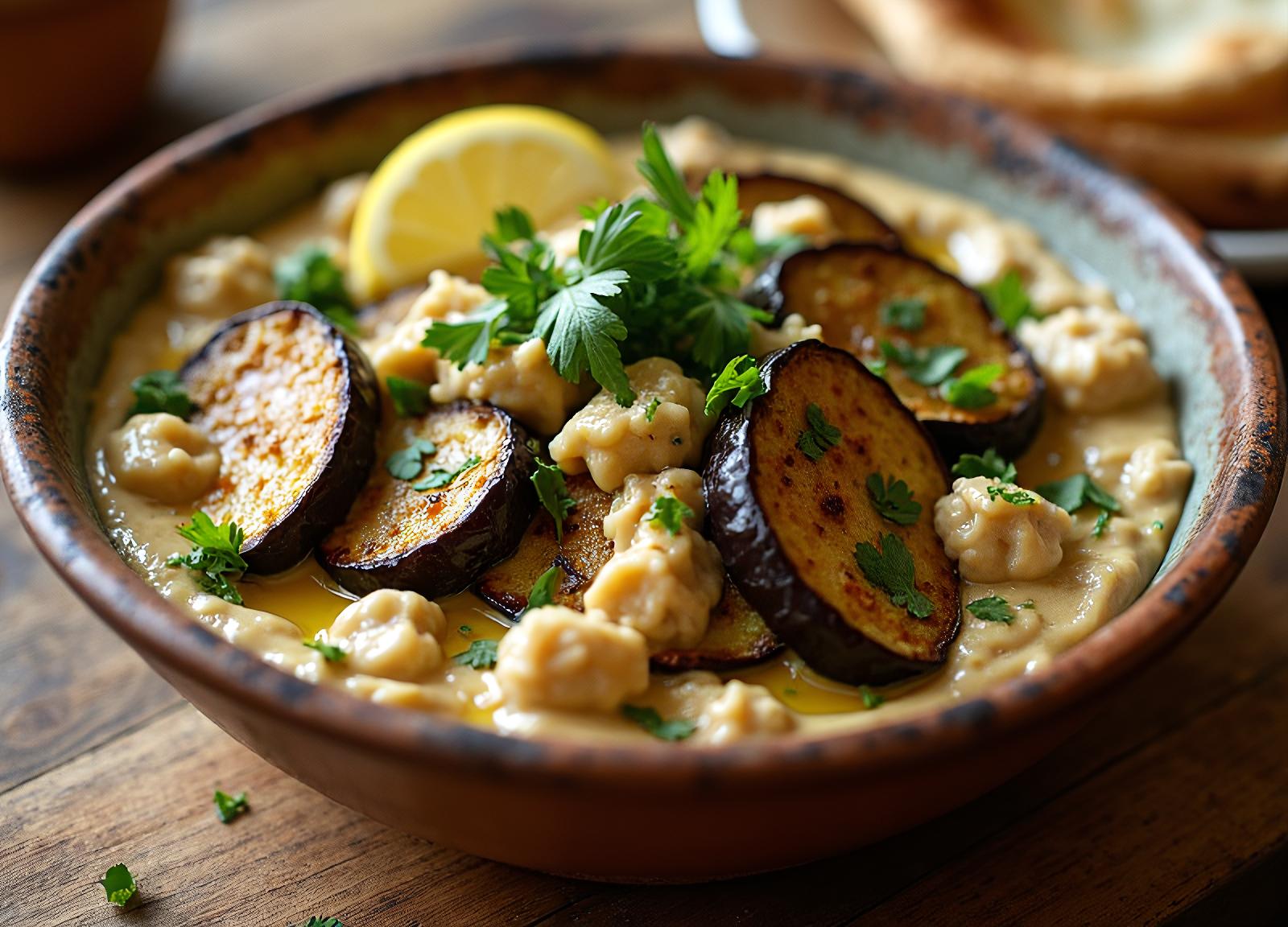 סלט טחינה וחצילים