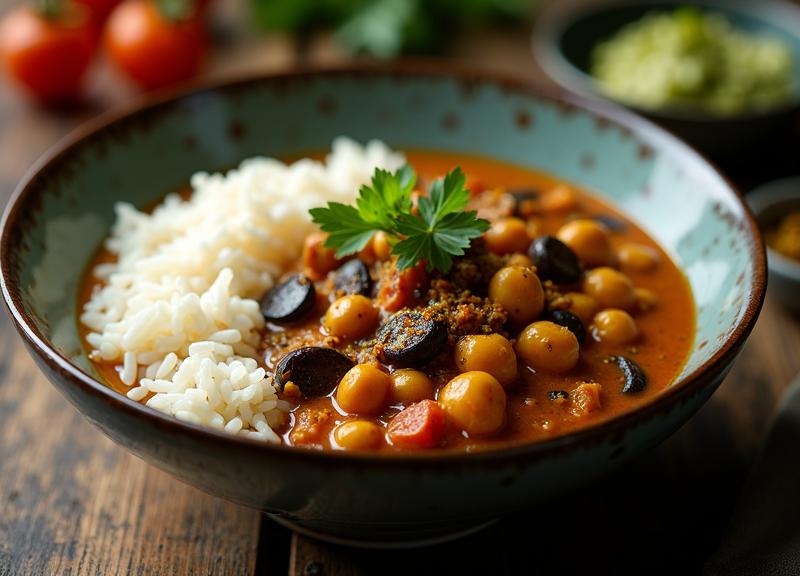 קארי טבעוני עם חצילים