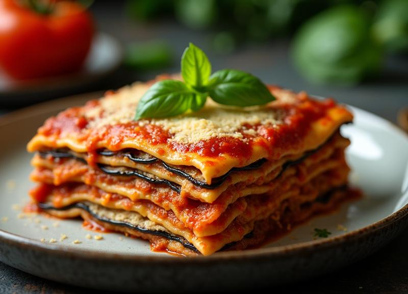 לזניית חצילים טבעונית